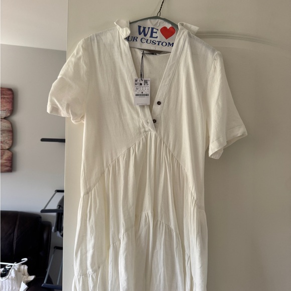 Stradivarius White Mini Dress - Picture 1 of 1